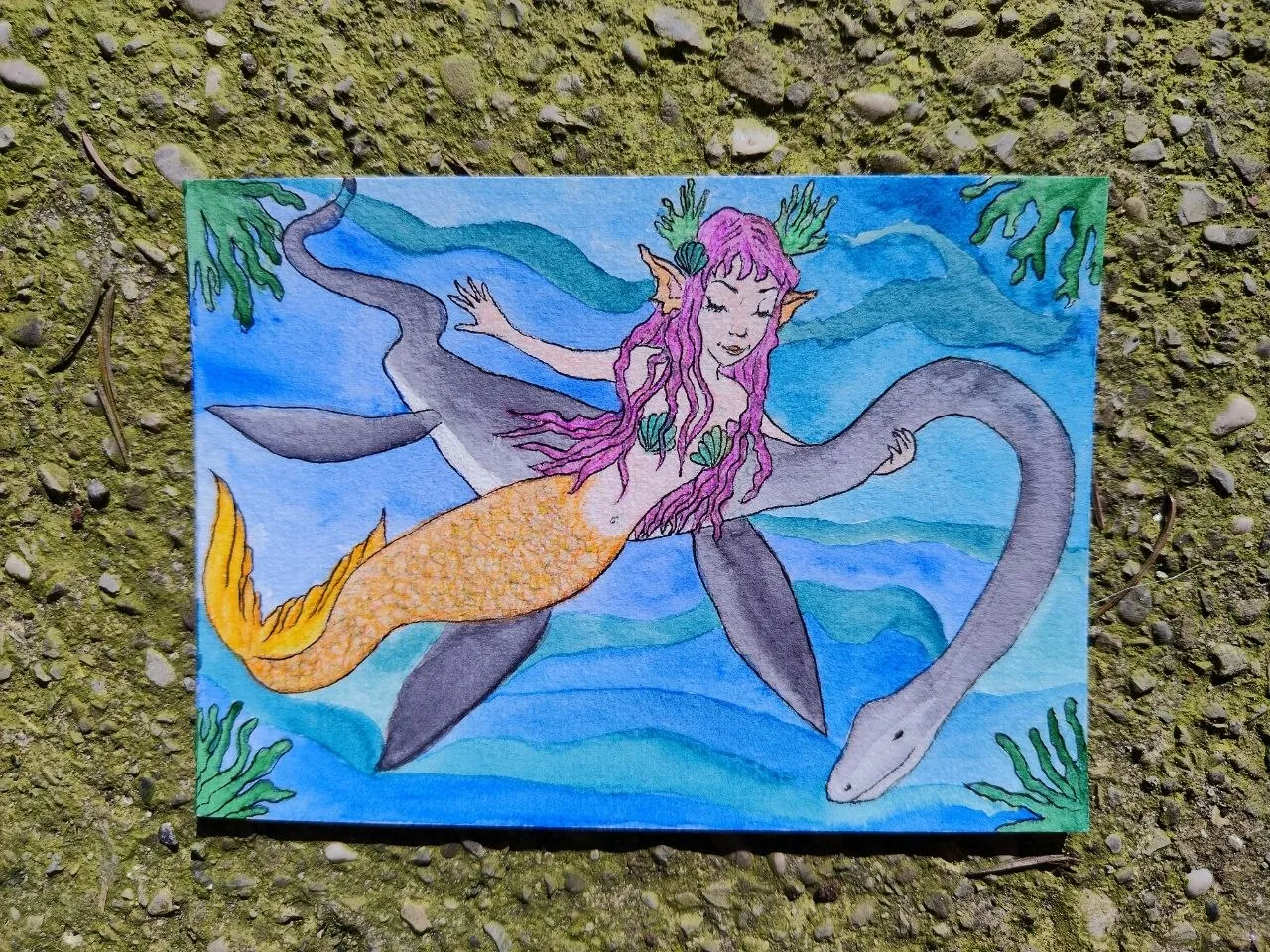 Plesiosaurus And Mermaid